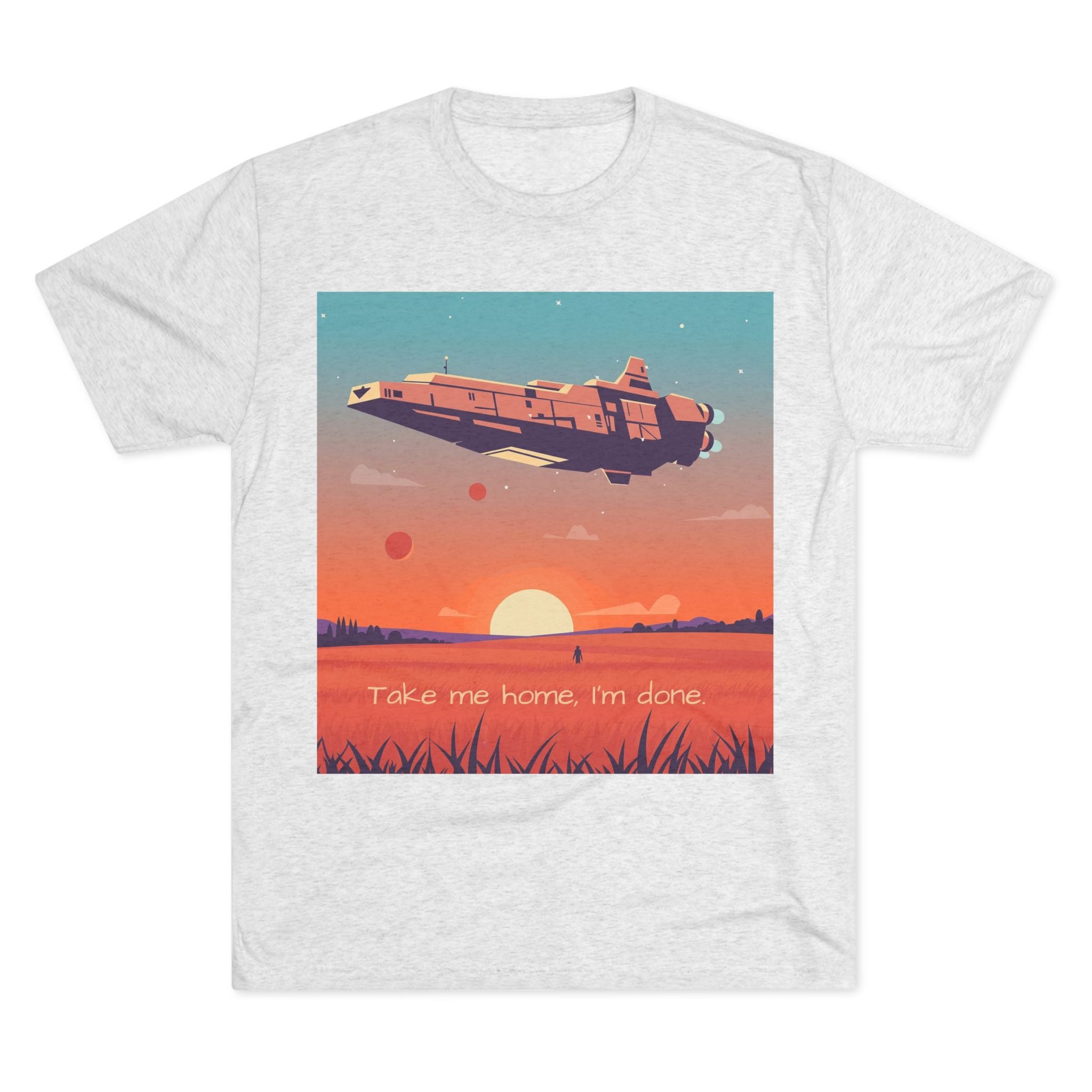 Spaceship Sunset Unisex Tee - Take Me Home, I'm Done