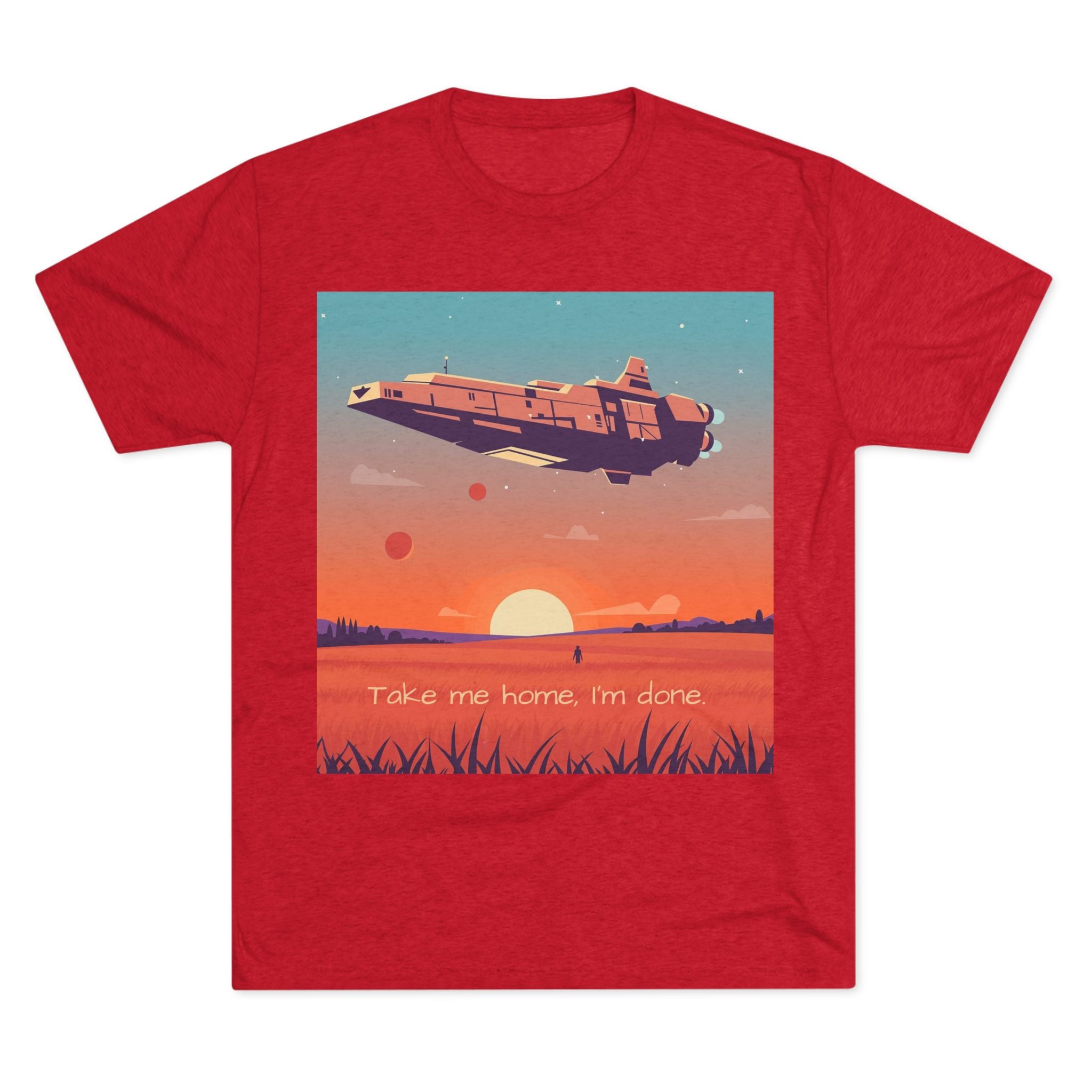 Spaceship Sunset Unisex Tee - Take Me Home, I'm Done