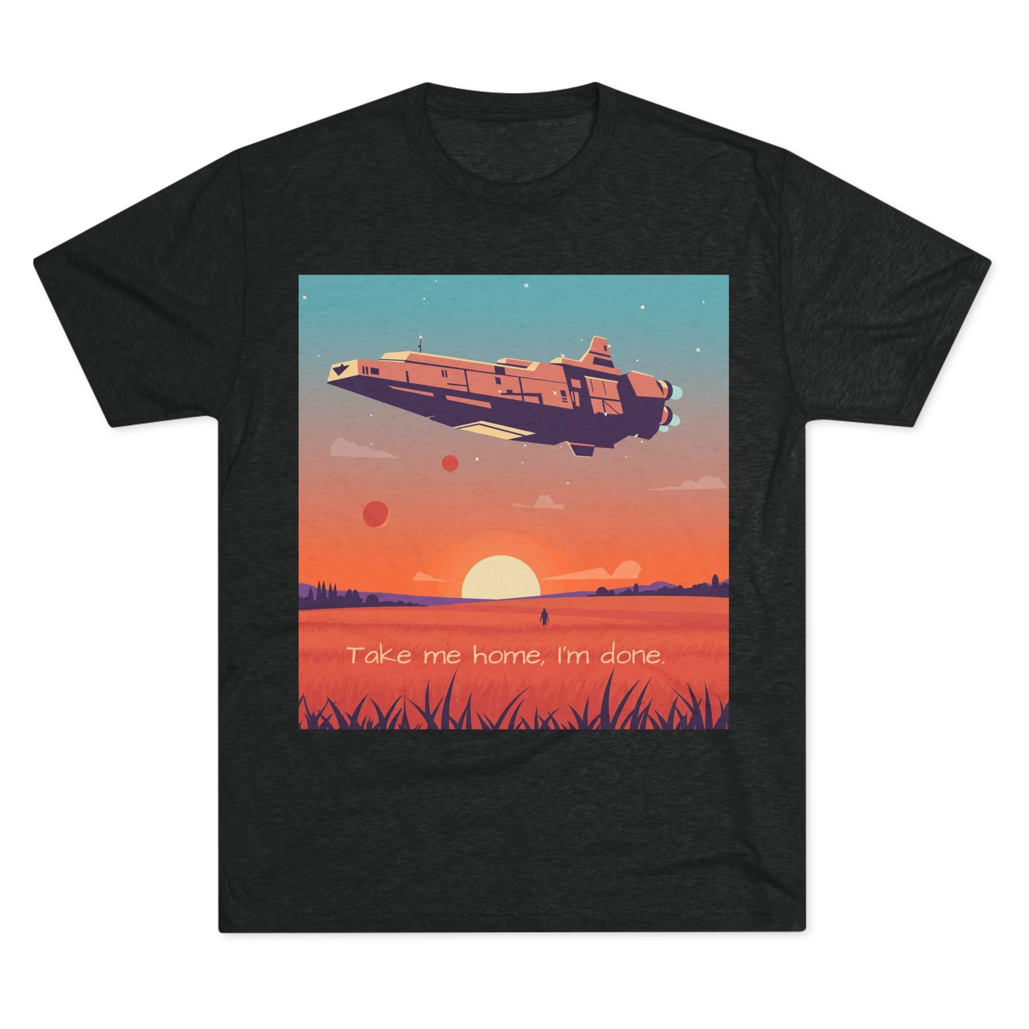 Spaceship Sunset Unisex Tee - Take Me Home, I'm Done