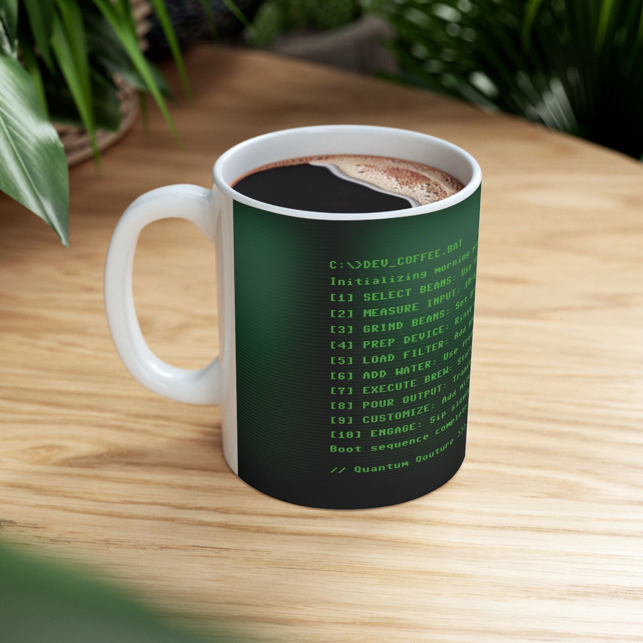 Coffee Mug - Retro Terminal Script Phosphor Green CRT Ritual Cadence: Awake